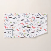 Mit Monogramm Blätter und Federn Badhandtuch Set (Handtuch)