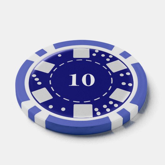 Mit Monogramm Blau 10 Pokerchips (Einzeln)