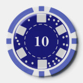 Mit Monogramm Blau 10 Pokerchips (Vorderseite)