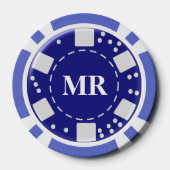 Mit Monogramm Blau 10 Pokerchips (Rückseite)