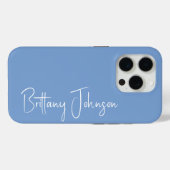 Mit Monogramm Blau Case-Mate iPhone Hülle (Rückseite (Horizontal))