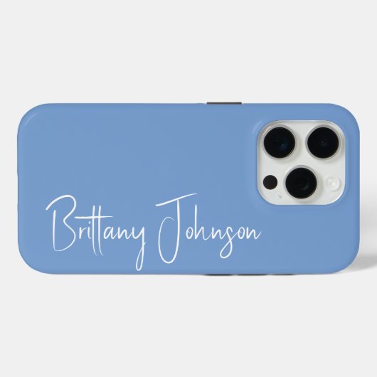 Mit Monogramm Blau Case-Mate iPhone Hülle (Rückseite (Horizontal))