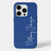 Mit Monogramm Blau Case-Mate iPhone Hülle (Rückseite)