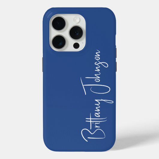 Mit Monogramm Blau Case-Mate iPhone Hülle (Rückseite)