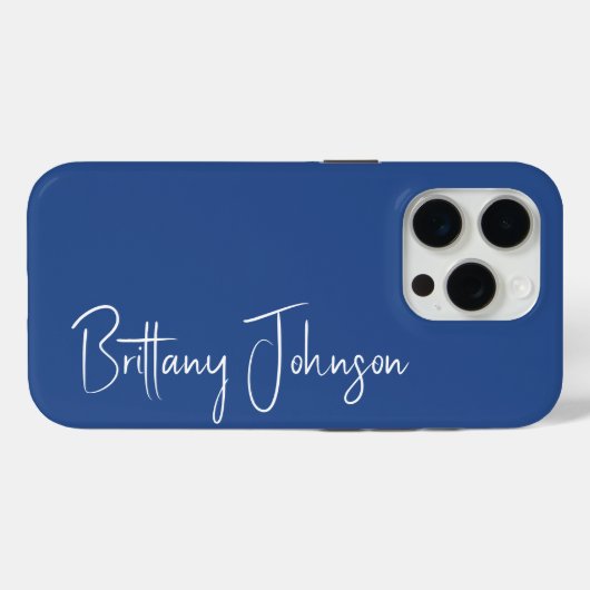 Mit Monogramm Blau Case-Mate iPhone Hülle (Rückseite (Horizontal))