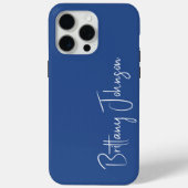 Mit Monogramm Blau Case-Mate iPhone Hülle (Rückseite)