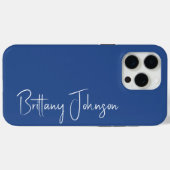 Mit Monogramm Blau Case-Mate iPhone Hülle (Rückseite (Horizontal))