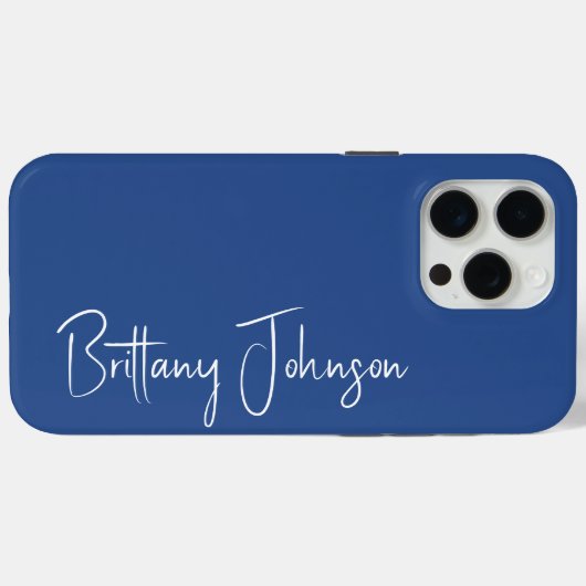 Mit Monogramm Blau Case-Mate iPhone Hülle (Rückseite (Horizontal))