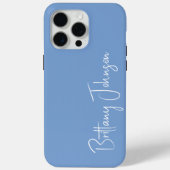 Mit Monogramm Blau Case-Mate iPhone Hülle (Rückseite)