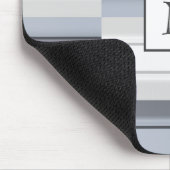 Mit Monogramm Blau - Graue Rechtecke Mousepad (Ecke)