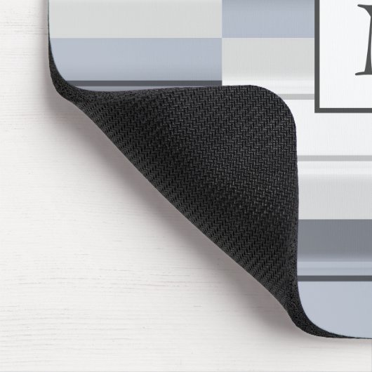 Mit Monogramm Blau - Graue Rechtecke Mousepad (Ecke)