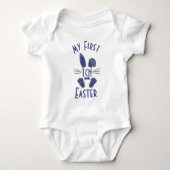 Mit Monogramm Blau mein erster Osterhase Baby Strampler (Vorderseite)