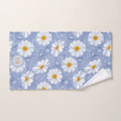 Mit Monogramm Blau, orange Blume auf blauem Hinter Badhandtuch Set (Handtuch)