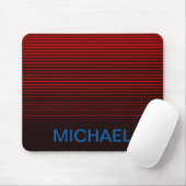 Mit Monogramm Blau-orange-rote Streifen Mousepad (Mit Mouse)