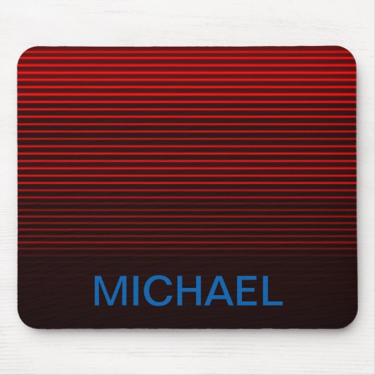 Mit Monogramm Blau-orange-rote Streifen Mousepad (Vorne)