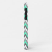 Mit Monogramm Blau und Grau Zickzack Muster Case-Mate iPhone Hülle (Hinten/Links)