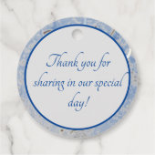 Mit Monogramm Blau und Graumarmor Geschenkanhänger (Rückseite)