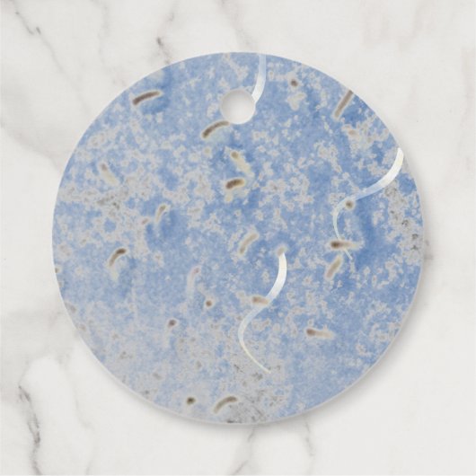 Mit Monogramm Blau und Graumarmor Geschenkanhänger (Rückseite)