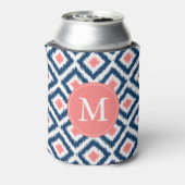 Mit Monogramm Blau und Korallenmuster Dosenkühler (Kanne Rückseite)