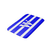 mit Monogramm Blau und Weiß Badematte (Schrägansicht)