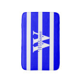 mit Monogramm Blau und Weiß Badematte (Vorderseite Vertikal)