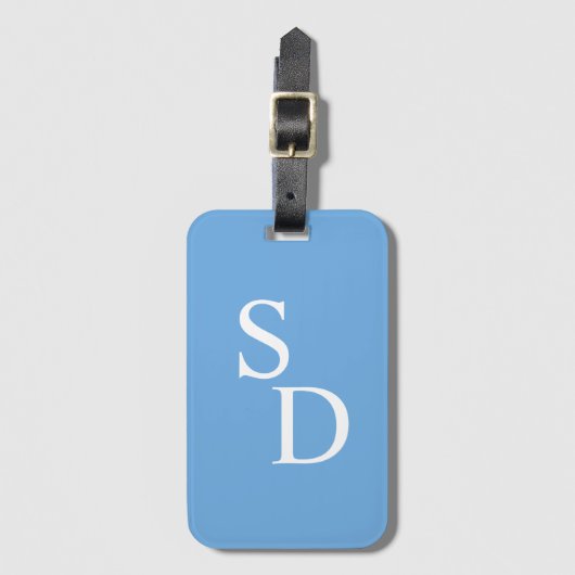 Mit Monogramm Blau und Weiß-Gepäckchen Gepäckanhänger (Vorderseite Vertikal)