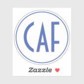 Mit Monogramm Blau und Weiß Kiss Cut Aufkleber (Blatt)