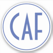 Mit Monogramm Blau und Weiß Kiss Cut Aufkleber (Vorderseite)