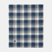 Mit Monogramm Blau und Weiß Multi Thread Kariert Fleecedecke (Vorderseite)