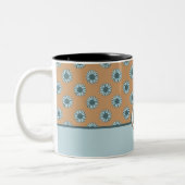 Mit Monogramm Blaublüten Zweifarbige Tasse (Links)