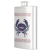 Mit Monogramm blaue blaue Krabbe Flachmann (Links)