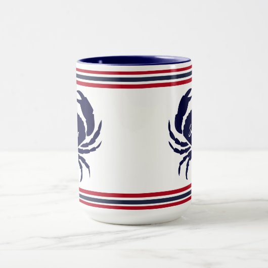 Mit Monogramm blaue blaue Krabbe Tasse (Zentrum)