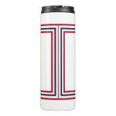 Mit Monogramm blaue blaue Krabbe Thermosbecher (Rückseite)