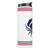 Mit Monogramm blaue blaue Krabbe Thermosbecher (Nach links gedreht)