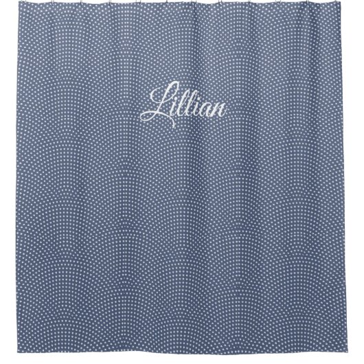 Mit Monogramm blaue Bögen Duschvorhang (Vorderseite)