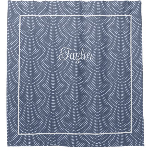 Mit Monogramm blaue Bögen Duschvorhang Außenbereic (Vorderseite)