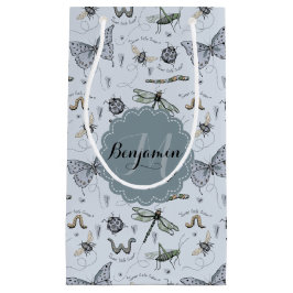 Mit Monogramm blaue Bugs und Insekten Junge Dusche Kleine Geschenktüte