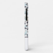 Mit Monogramm Blaue Flora Case-Mate iPhone Hülle (Hinten/Links)