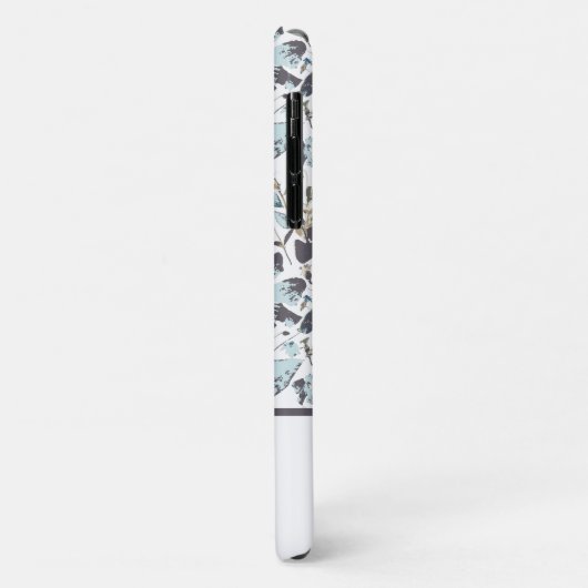 Mit Monogramm Blaue Flora Case-Mate iPhone Hülle (Hinten/Links)