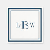 Mit Monogramm blaue Grenze Serviette (Vorderseite)