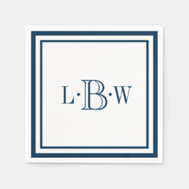 Mit Monogramm blaue Grenze Serviette