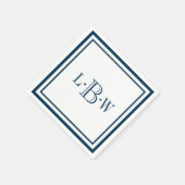 Mit Monogramm blaue Grenze Serviette (Ecke)