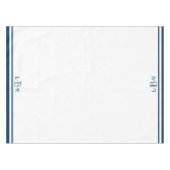 Mit Monogramm blaue Grenze Tischdecke (Vorderseite (Horizontal))