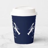 Mit Monogramm blaue Hummer-Nautikerin Pappbecher (Links)