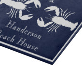 Mit Monogramm blaue Hummer-Nautikerin Schneidebrett (Ecke)