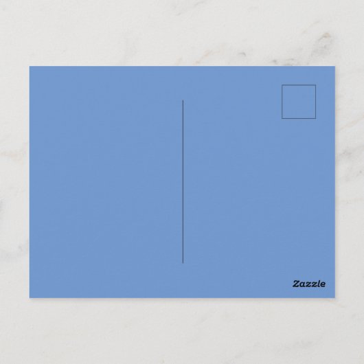Mit Monogramm blaue und weiße Flat-Postkarte Postkarte (Rückseite)