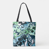 Mit Monogramm blaue und weiße Marmorkunst Tasche (Rückseite)
