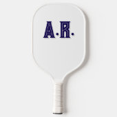 Mit Monogramm blaue und weiße optische Illusion Pickleball Schläger (Rückseite)