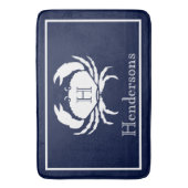 Mit Monogramm blaue Weißkrebserkrankung Badematte (Vorderseite Vertikal)