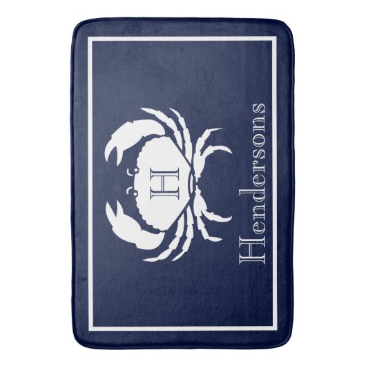 Mit Monogramm blaue Weißkrebserkrankung Badematte (Vorderseite Vertikal)